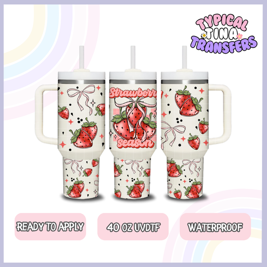 Strawberry Fields | 40oz UVDTF Wrap | POD