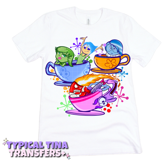 Tea Cup emotions | DTF Transfers | POD
