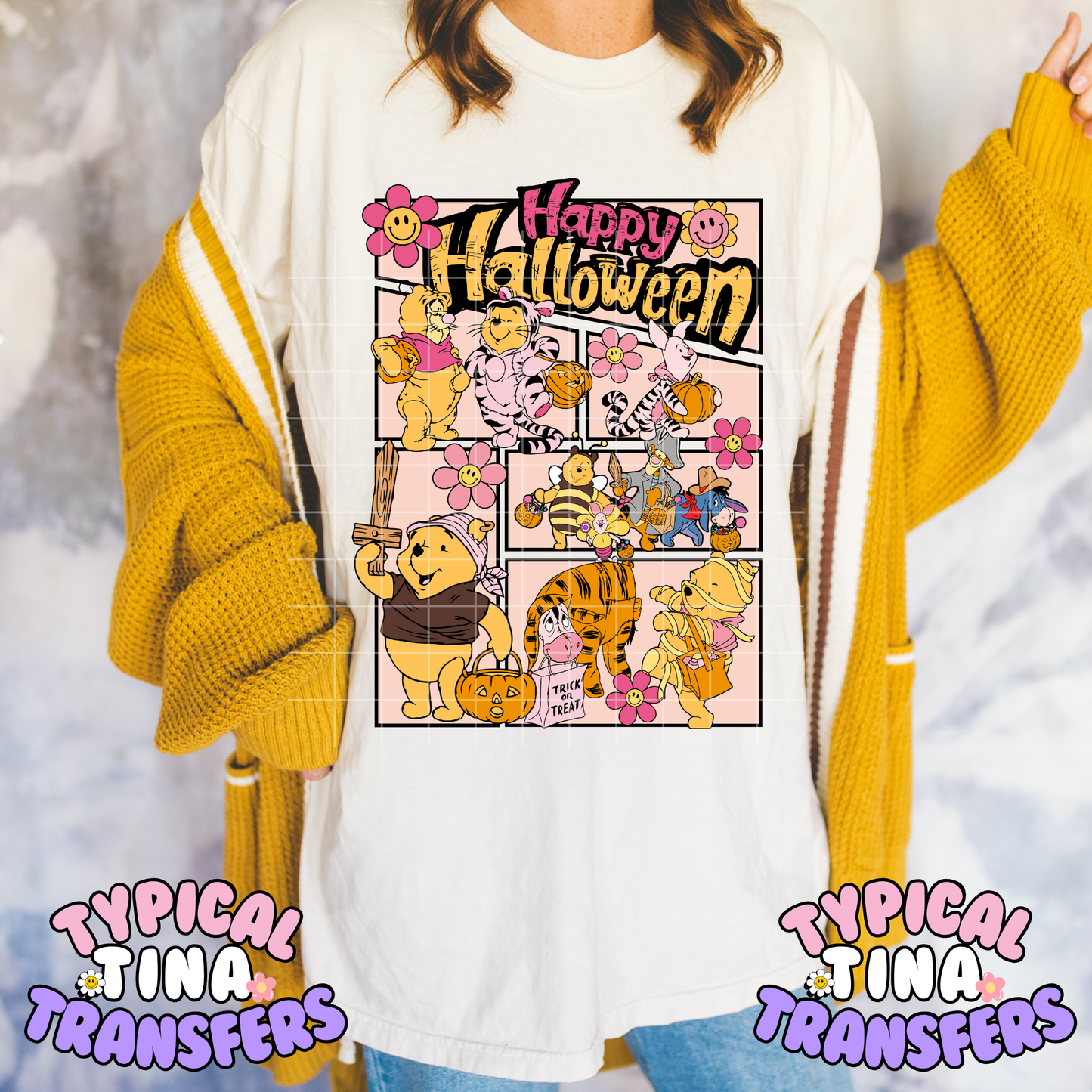 WP Happy Halloween Floral | DTF Transfer | POD]