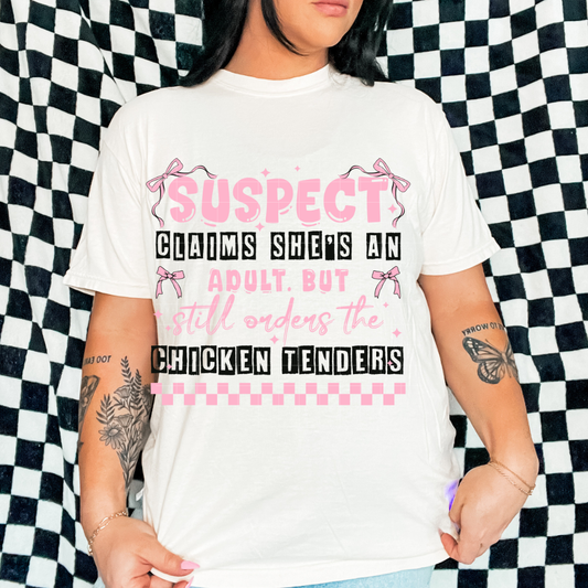 Suspect Claims Chicken Tenders | DTF Screen Print | POD