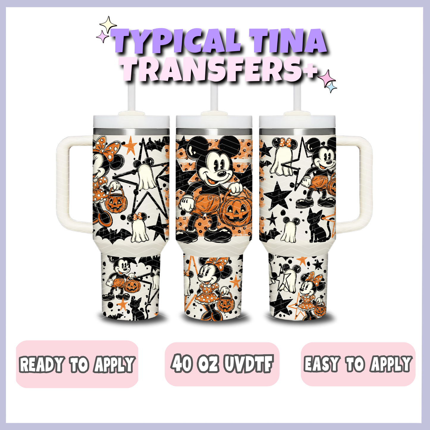 Vintage M. Mouse halloween | 40oz UVDTF Wrap | POD