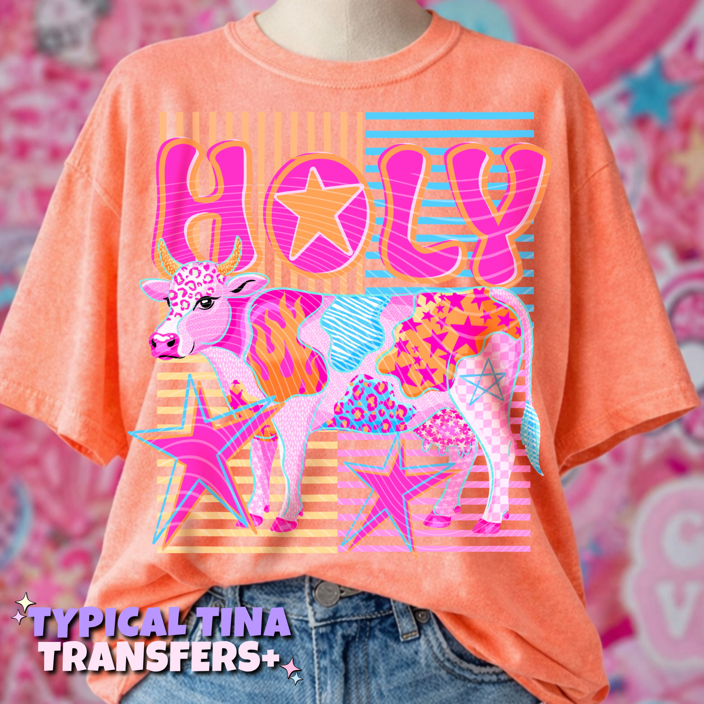 Holy Cow Stripped BG | DTF Transfers | POD