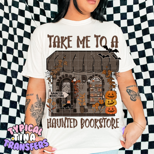 take me to a haunted bookstore | DTF Transfer | POD