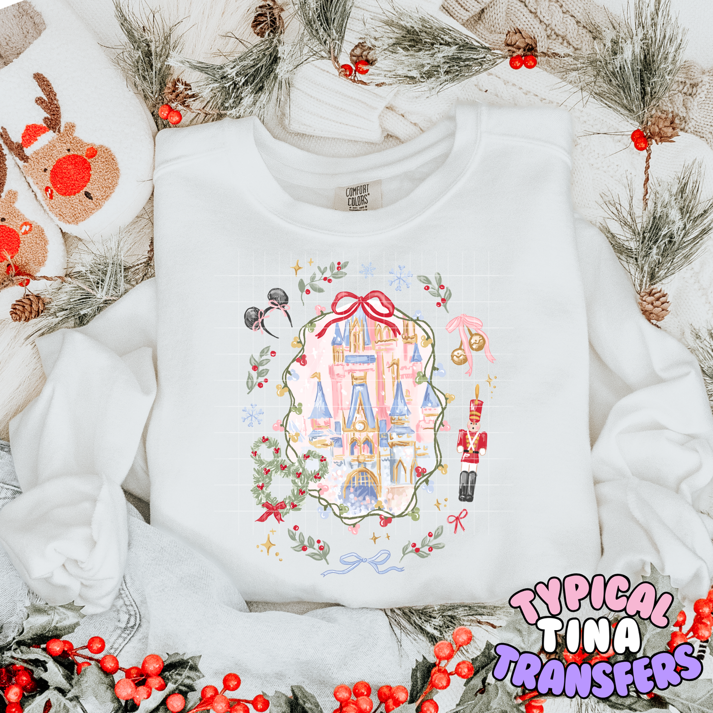 Christmas Castle with elements | DTF Transfer | POD