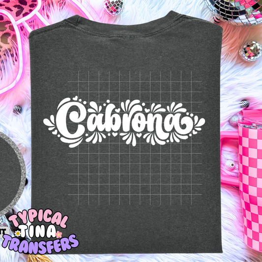 Cabrona (white) | DTF Screen Print | POD