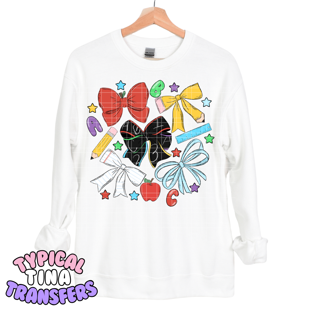 School Themed bows | DTF Transfers | POD