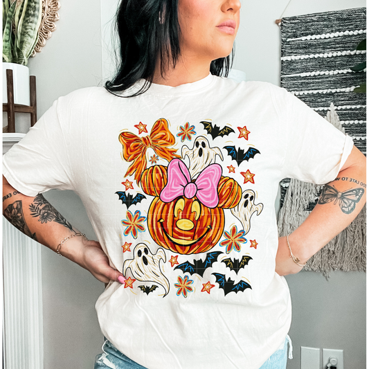 Boho Min Pumpkin and ghosts | DTF Transfer | POD