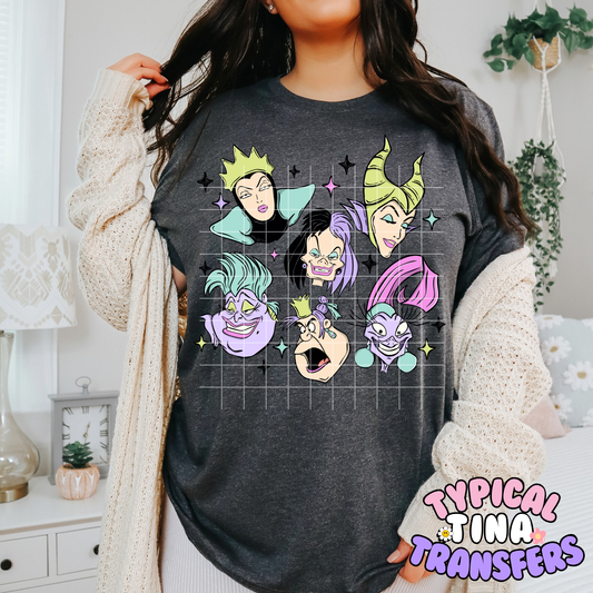 Villain - Multi group bright | DTF Transfer | POD