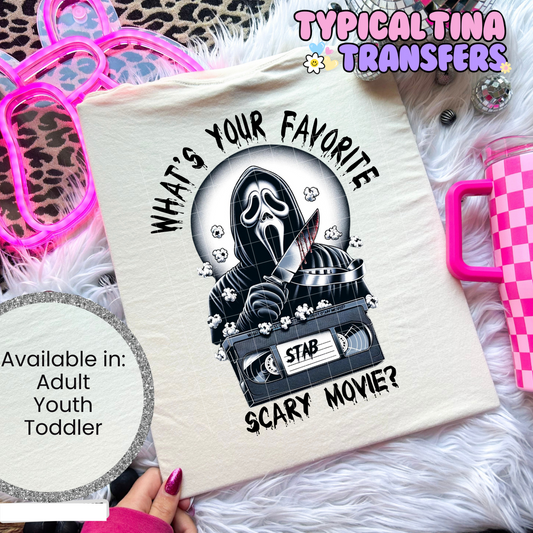 What's your Fav Scary movie | DTF Screen Print