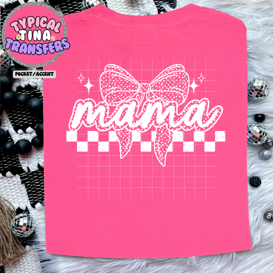 Mama polka dot with bow | DTF Screen Print | POD