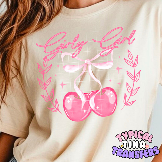 Girly Girl cherries | DTF Screen Print | POD