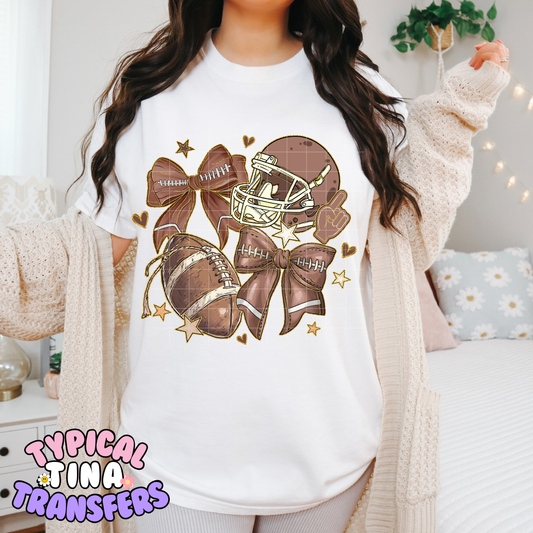 Coquette Football and helmet | DTF Transfer | POD