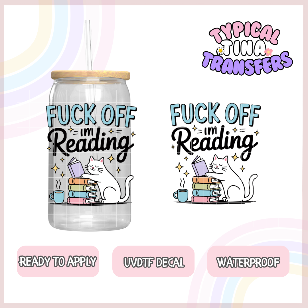 F off i'm reading cat | UV decals | POD