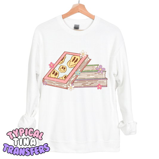 Smile Face book cover | DTF Transfers | POD