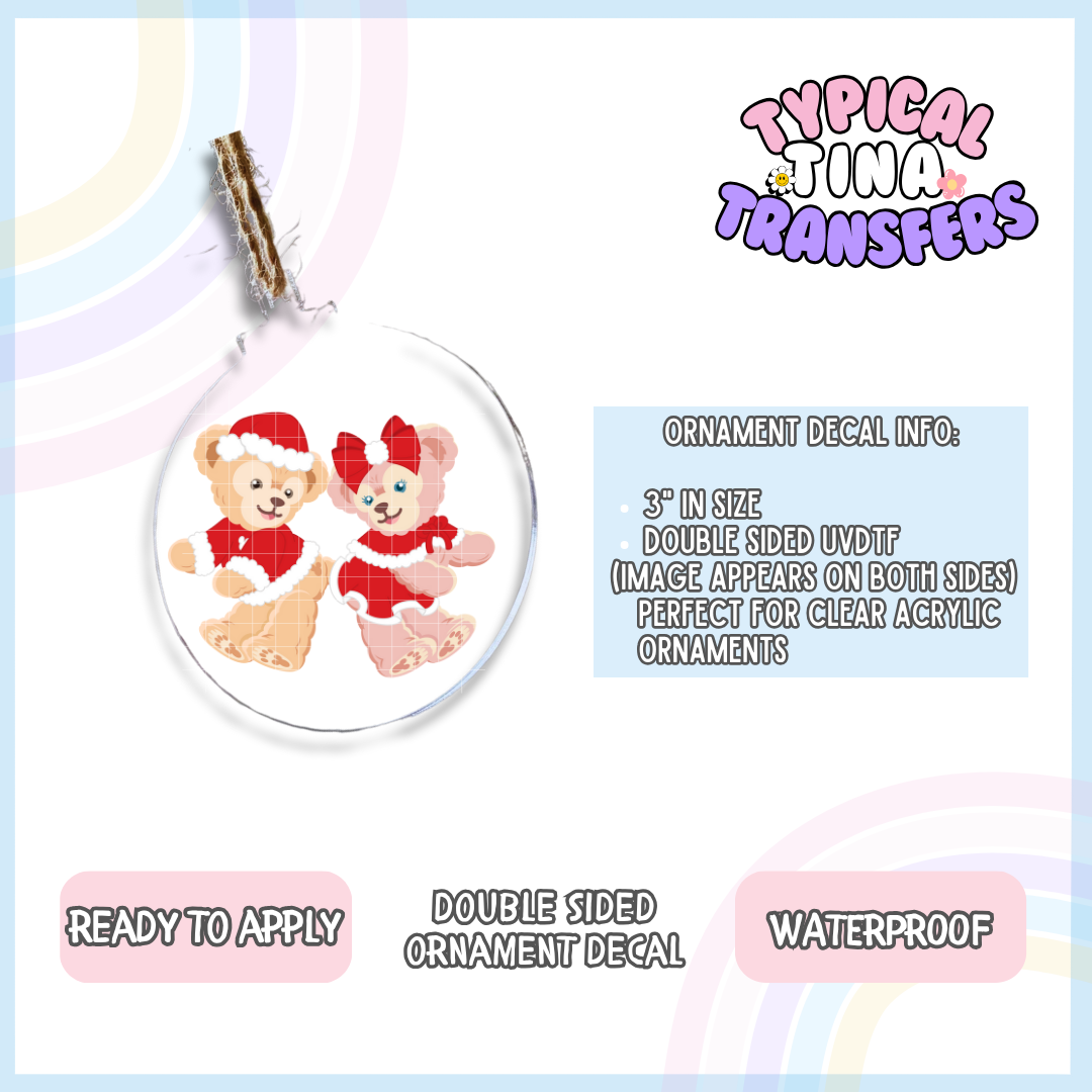 Holiday Duff and Shel | 3" Ornament Decal | POD