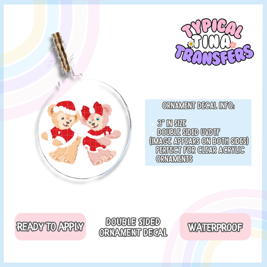 Holiday Duff and Shel | 3" Ornament Decal | POD