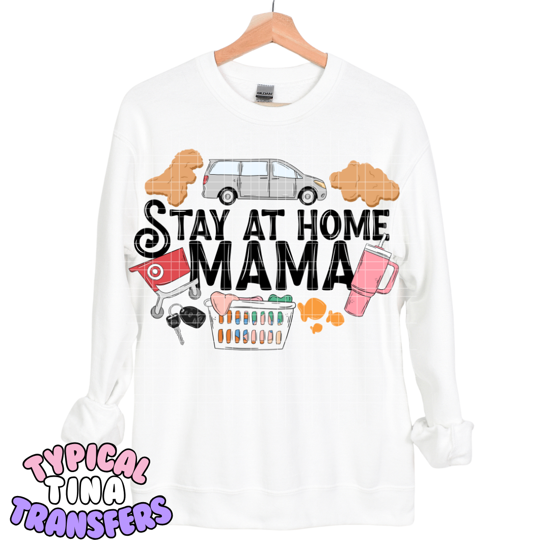 Stay At Home mama with Dinos | DTF Transfers | POD