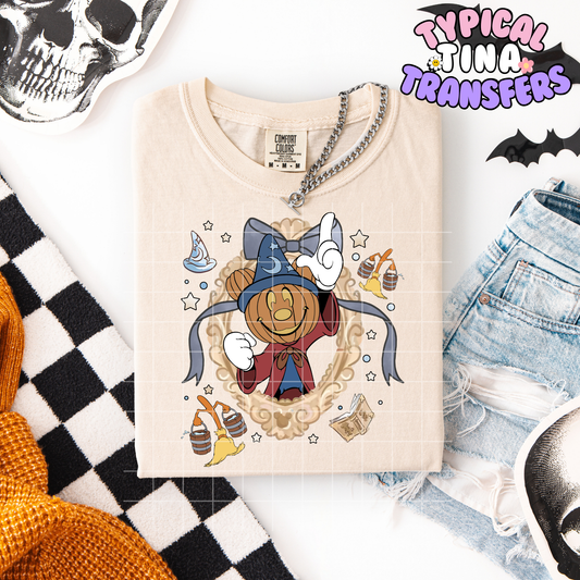 Sorcerer Pumpkin Mick Frame |  DTF Transfer | POD