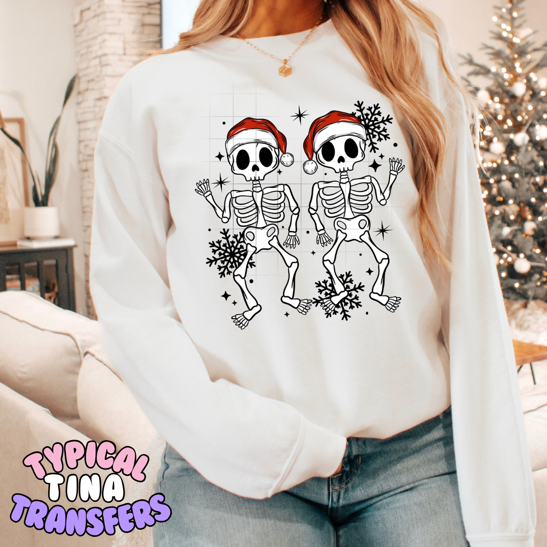 Christmas Skellies with Hats | DTF Transfer | POD