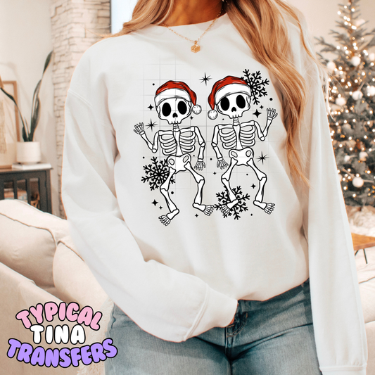 Christmas Skellies with Hats | DTF Transfer | POD