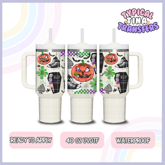 Punk rock Pumpkin | 40oz UVDTF Wrap | POD