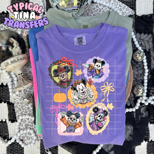 Coquette Halloween Mick Mouse Frames | DTF Transfer | POD