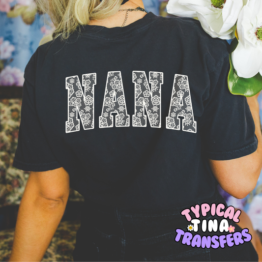 Lace Nana (white) | DTF Screen Print | POD