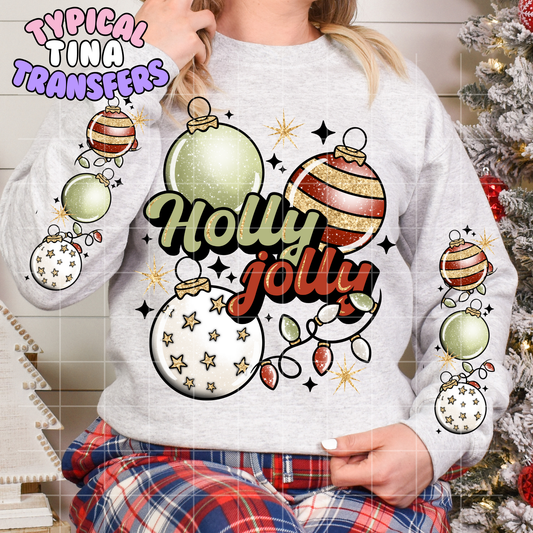 Holly Jolly ornaments | DTF Transfer | POD