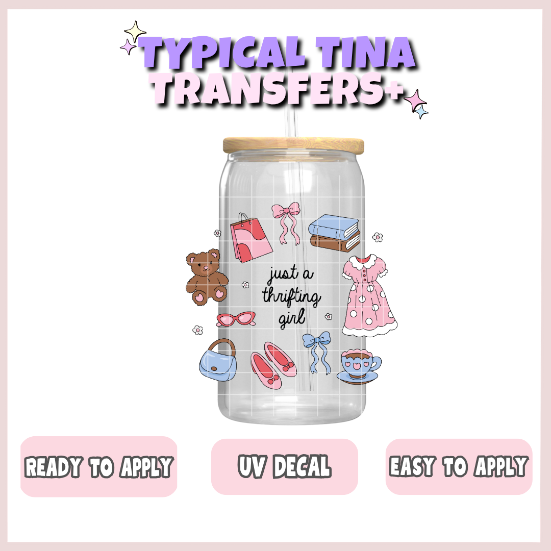 Just a thrifting girl | UV decals | POD