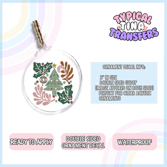 Boho Xmas Tree | 3" Ornament Decal