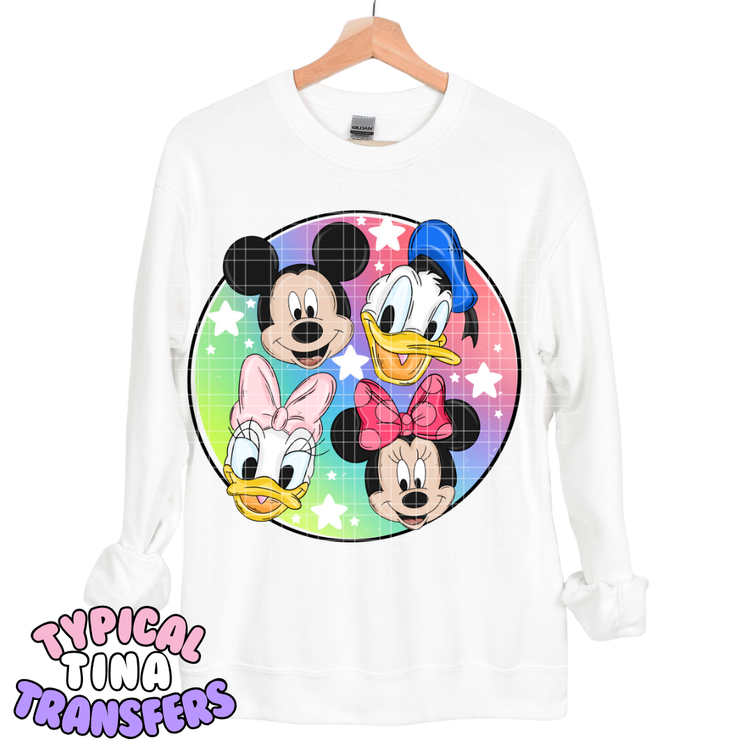 Fab 4 colorful circle background | DTF Transfers | POD