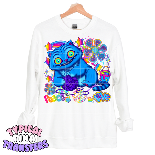 large Blue Cat | DTF Transfers | POD