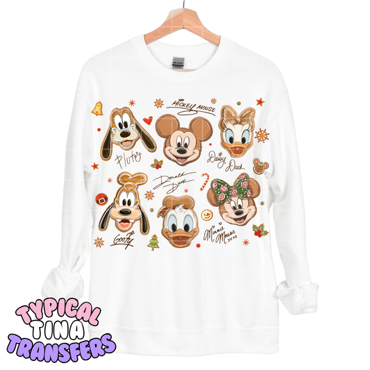 Holiday Cookie Fab 6 with signatures | DTF Screen Print | POD