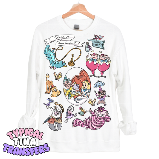 Alice Doodle mural | DTF Screen Print | POD