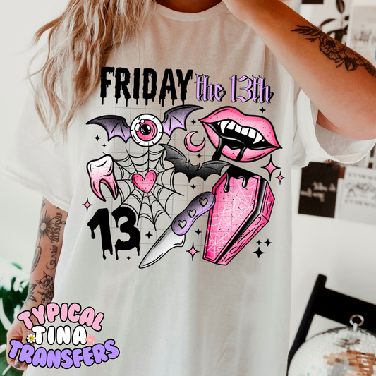 Friday 13th pink and purple | DTF Transfer | POD