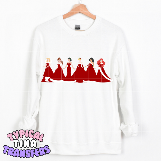 Holiday Princesses in red | DTF Transfer | POD