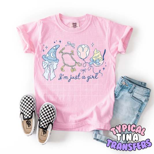 I'm just a girl coquette light blue | DTF Transfer | POD