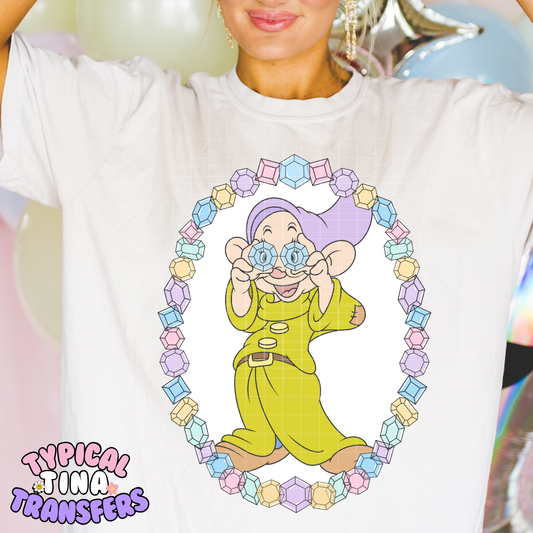 Dwarf with Diamond Frame | DTF Screen Print | POD - choose design
