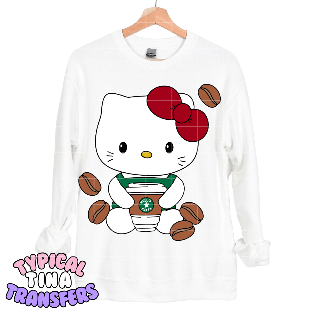 Kitty and Coffee | DTF Transfers | POD