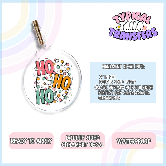 ho Ho Ho | 3" Ornament Decal