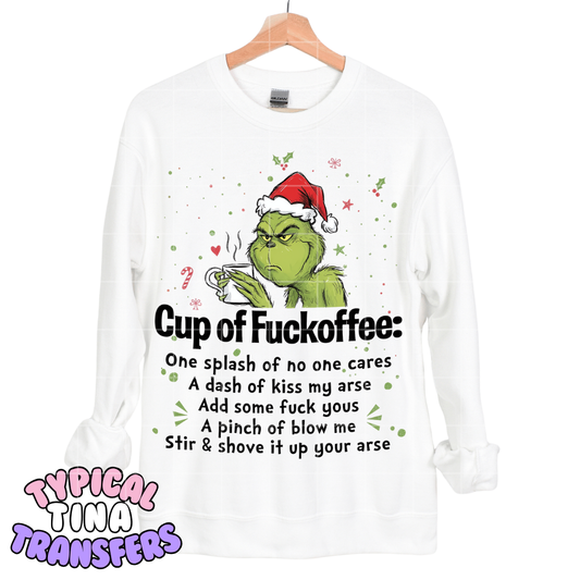 Gr!nchy - cup of F*ckoffee | DTF Screen Print | POD