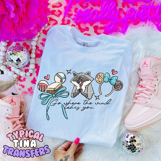 Go where the wind Mouse ears & hat | DTF Transfer | POD