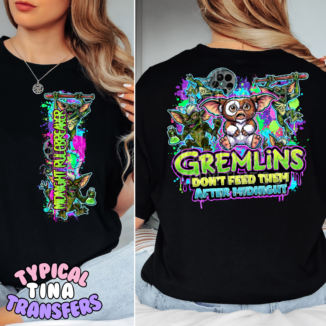 Don't fed them after midnight (bright neon) | DTF Transfers | POD