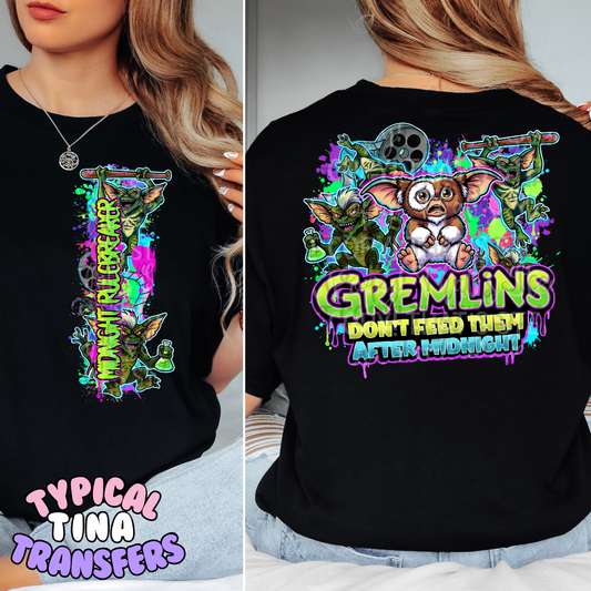 Don't fed them after midnight (bright neon) | DTF Transfers | POD