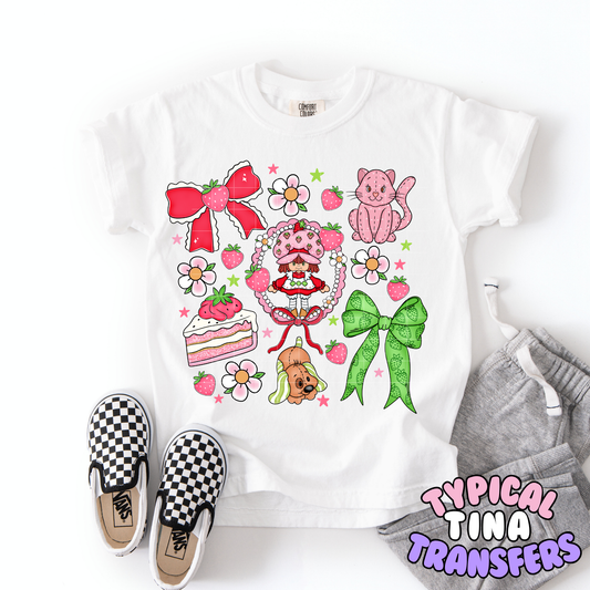 Strawberry bows and frames | DTF Transfer | POD