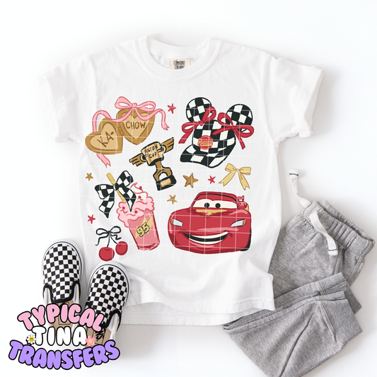 Coquette Cars checkered hat | DTF Transfer | POD