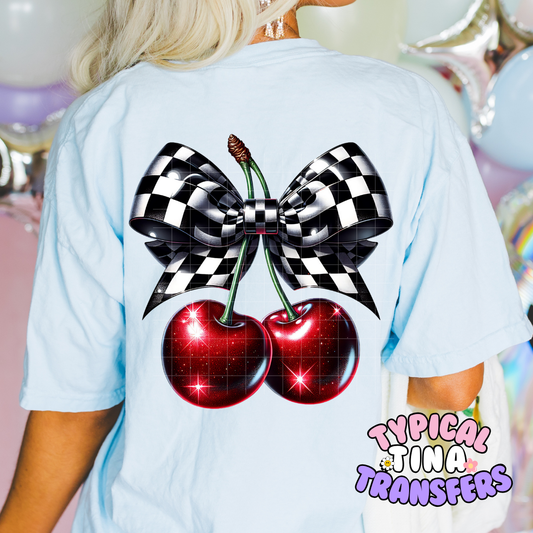 Checkered Glossy Cherries | DTF Screen Print | POD