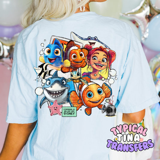 Find Orange Fish Poaroids | DTF Screen Print | POD