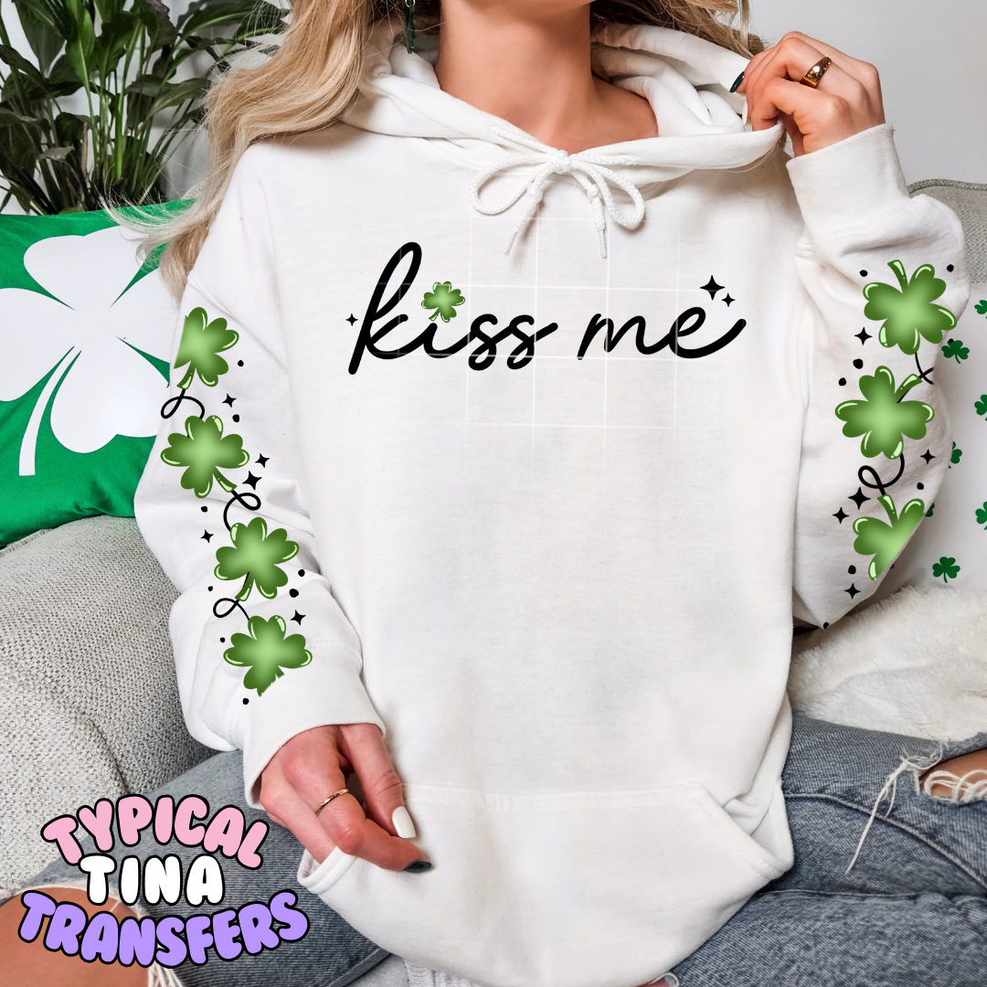 Kiss me with shamrocks | DTF Transfers | POD