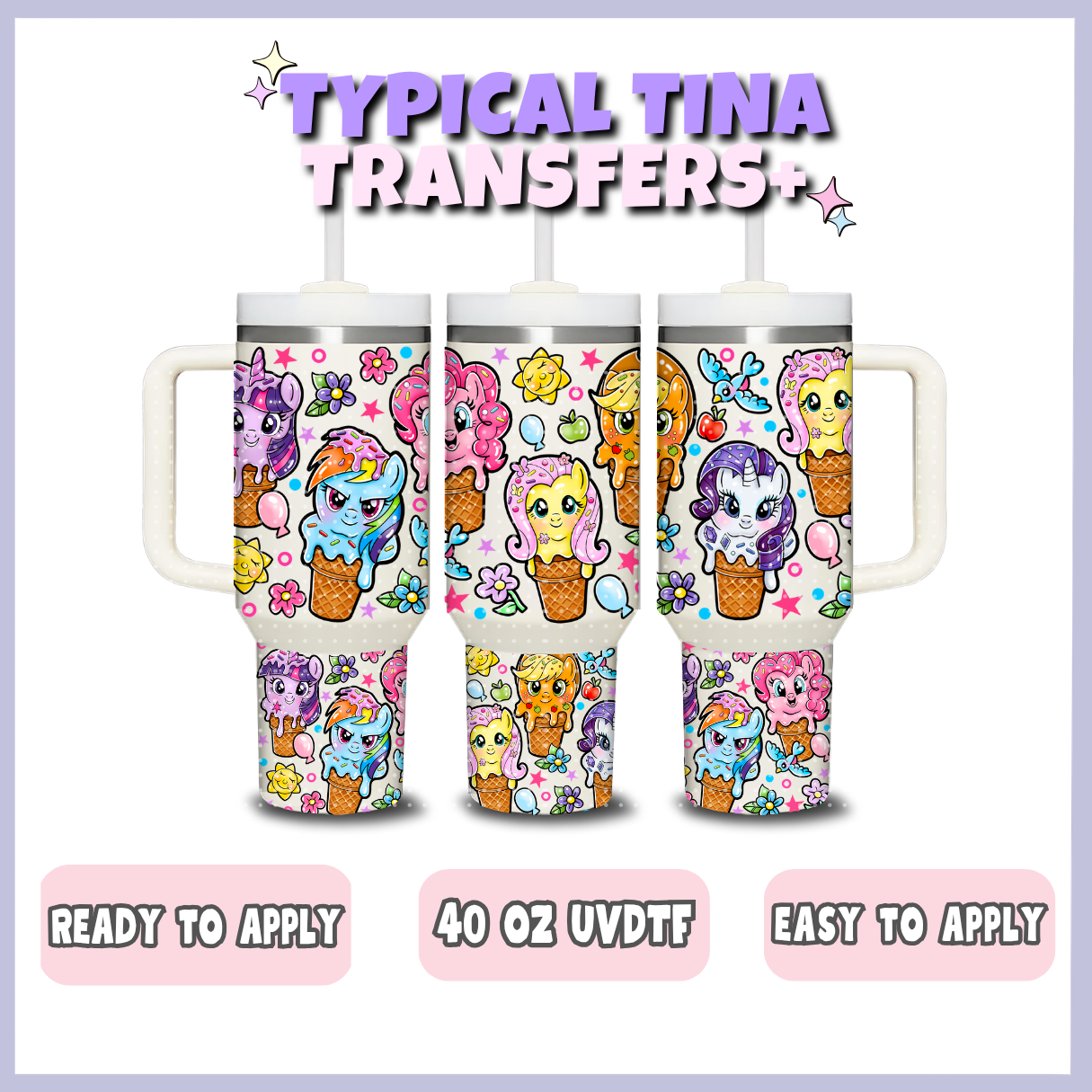 Pony popsicle | 40oz UVDTF Wrap | POD
